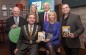 Mayor Sean Ó hArgáin, City and County manager, Joe Crockett and Mairead Conway IPB with Kilkenny Gathering Ambassadors Evanne Ní Chuilinn, Bobby Kerr and Darren Holden at the launch of Gathering Kilkenny in the Pembroke Hotel last Wednesday night. Photo: Pat Moore.